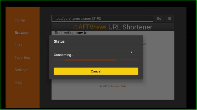 Wait for connecting with FilmPlus URL