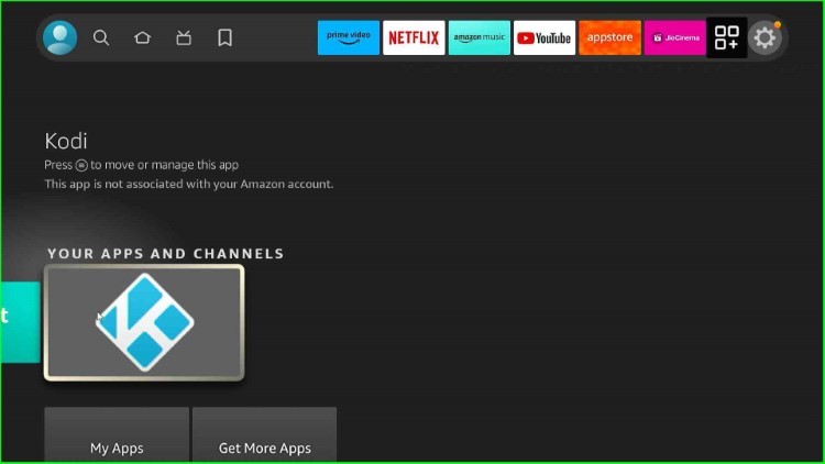 Select Kodi from Applications