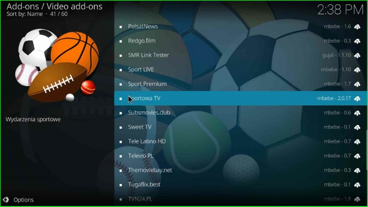 Choose Sportowa TV addon