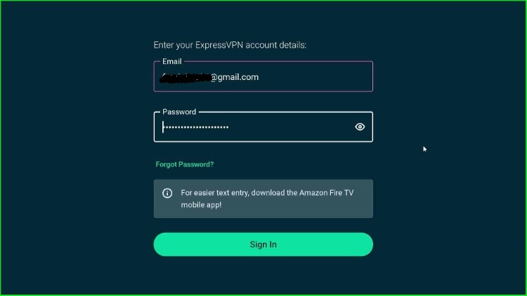 Sign in using ExpressVPN