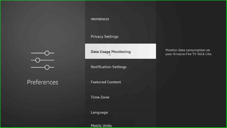 Click on Data Usage Monitoring