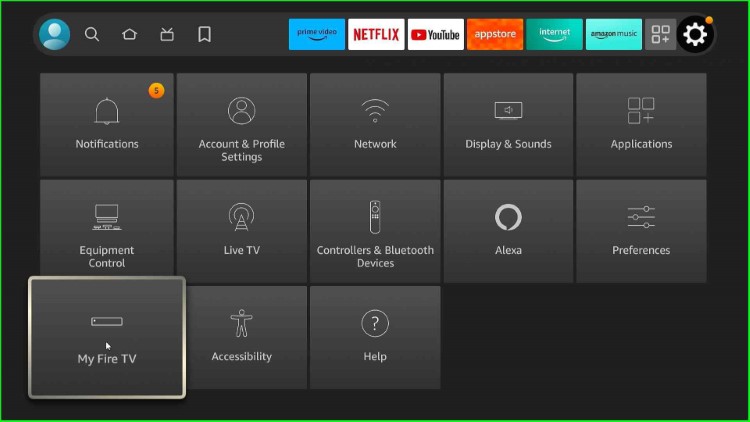 Tap on My Fire TV