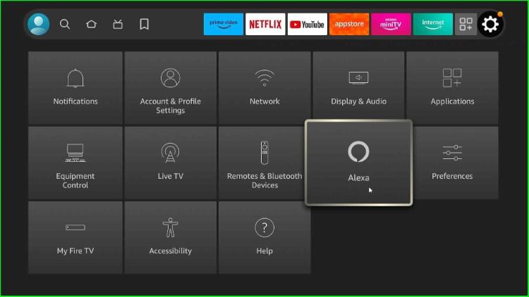 Select Alexa from Settings
