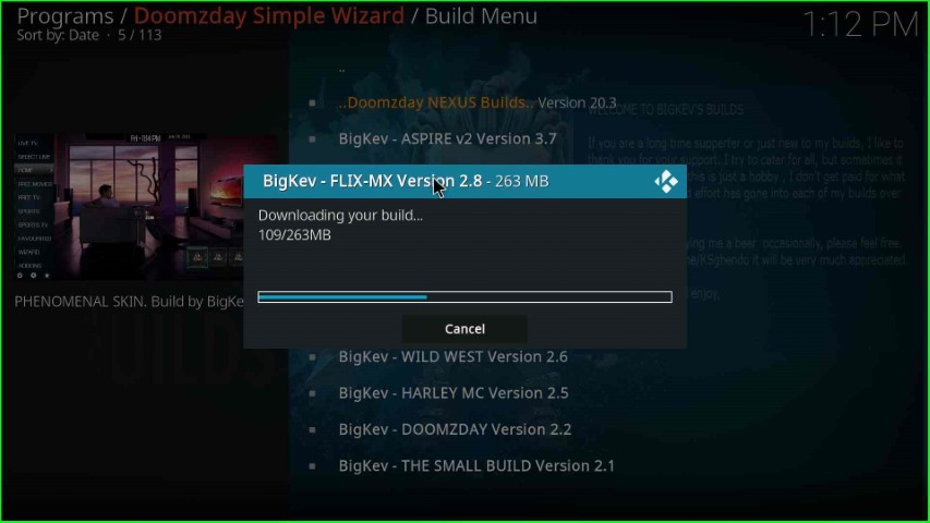 Wait for downloading of Flix-Mx Build