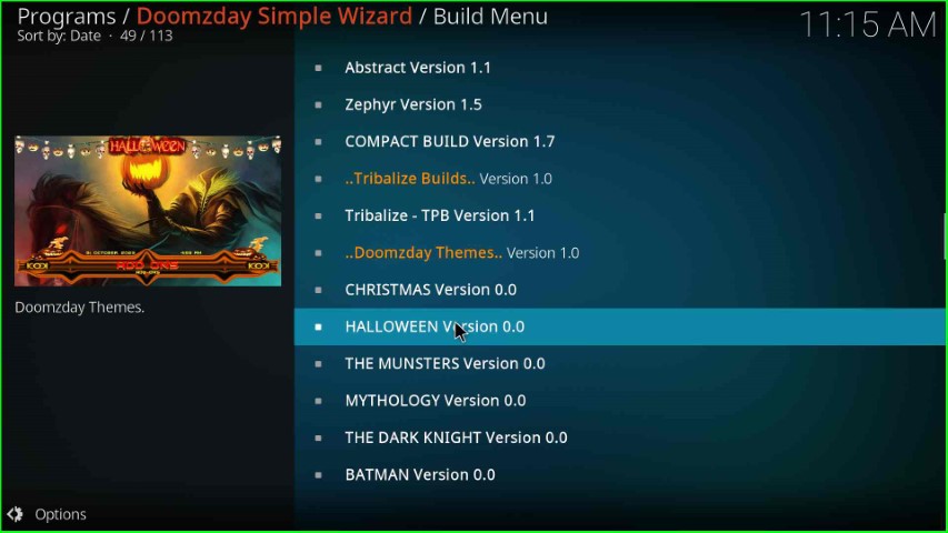 Choose Halloween Build