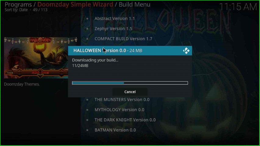 Wait for downloading of Halloween Build