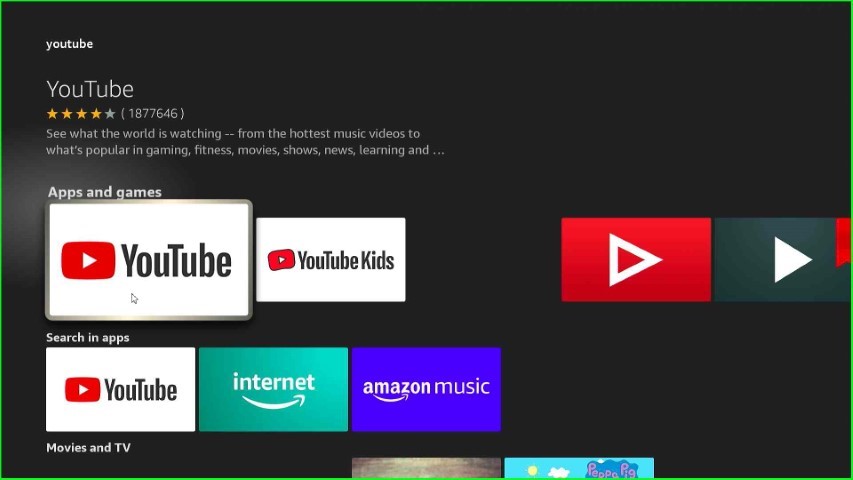 Select YouTube app