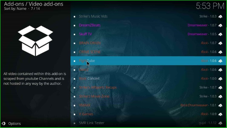 Choose FightTube addon