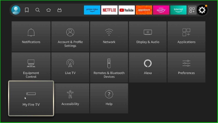 Choose My Fire TV option