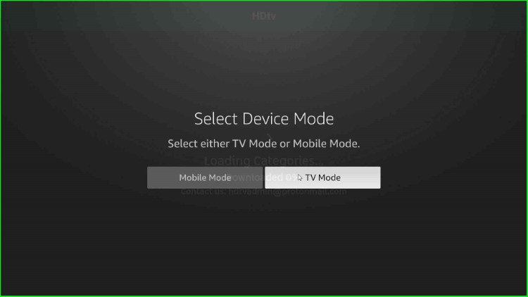 Select TV Mode